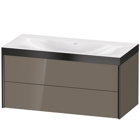 Duravit Xviu C-Bonded Wall-Mounted Vanity Flannel Gray High Gloss XV4616NB289P